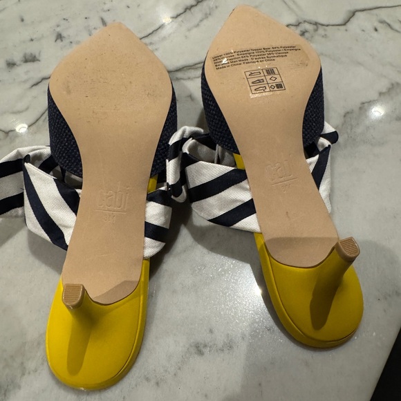 CAbi Navy and White Striped Bow Mules - Picture 3 of 4